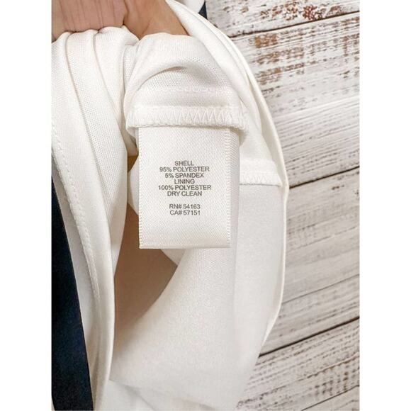 Eliza J Women's Geometric Short Sleeve Stretch Sheath Dress Pink Blue Size 4P - Picture 8 of 14